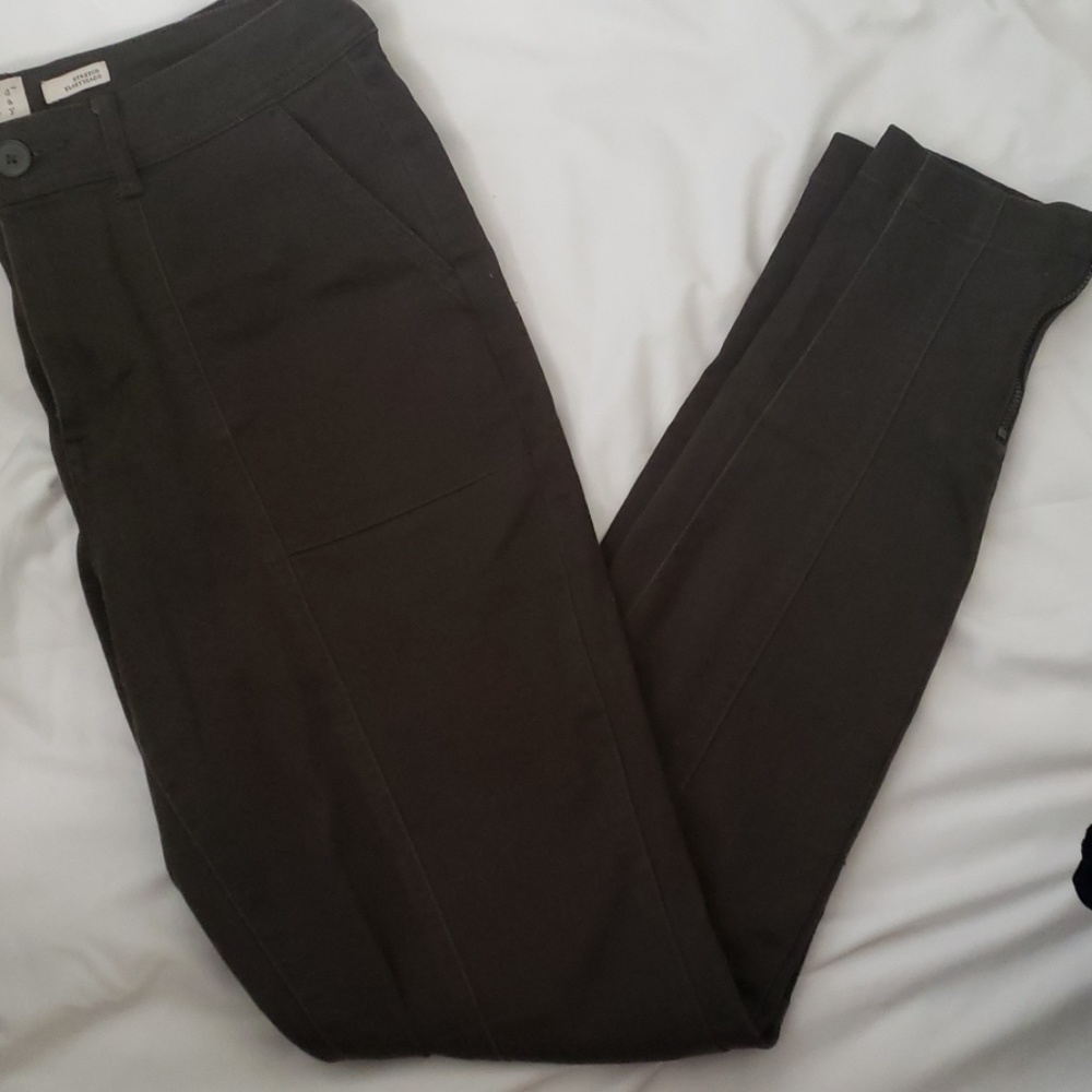 Olive green skinny pants
